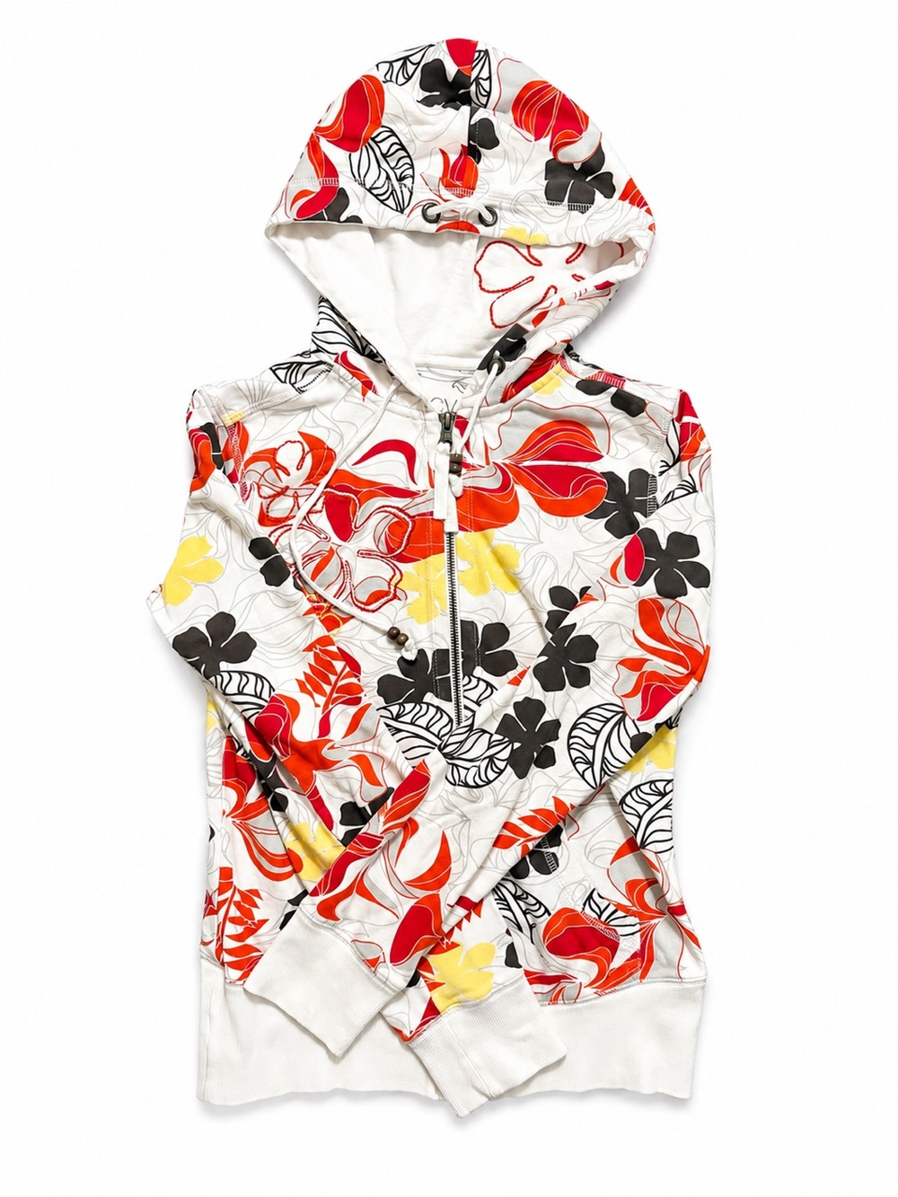 Lucy Vintage Y2K Lucy Art Tropical Floral Zip Hoodie